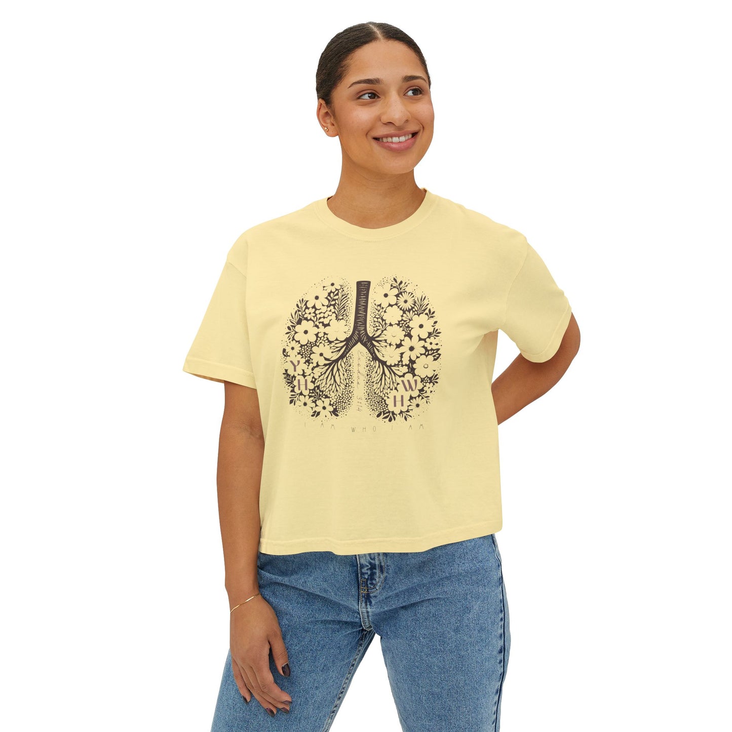 Inhale Exhale YHWH Boxy Crop Tee
