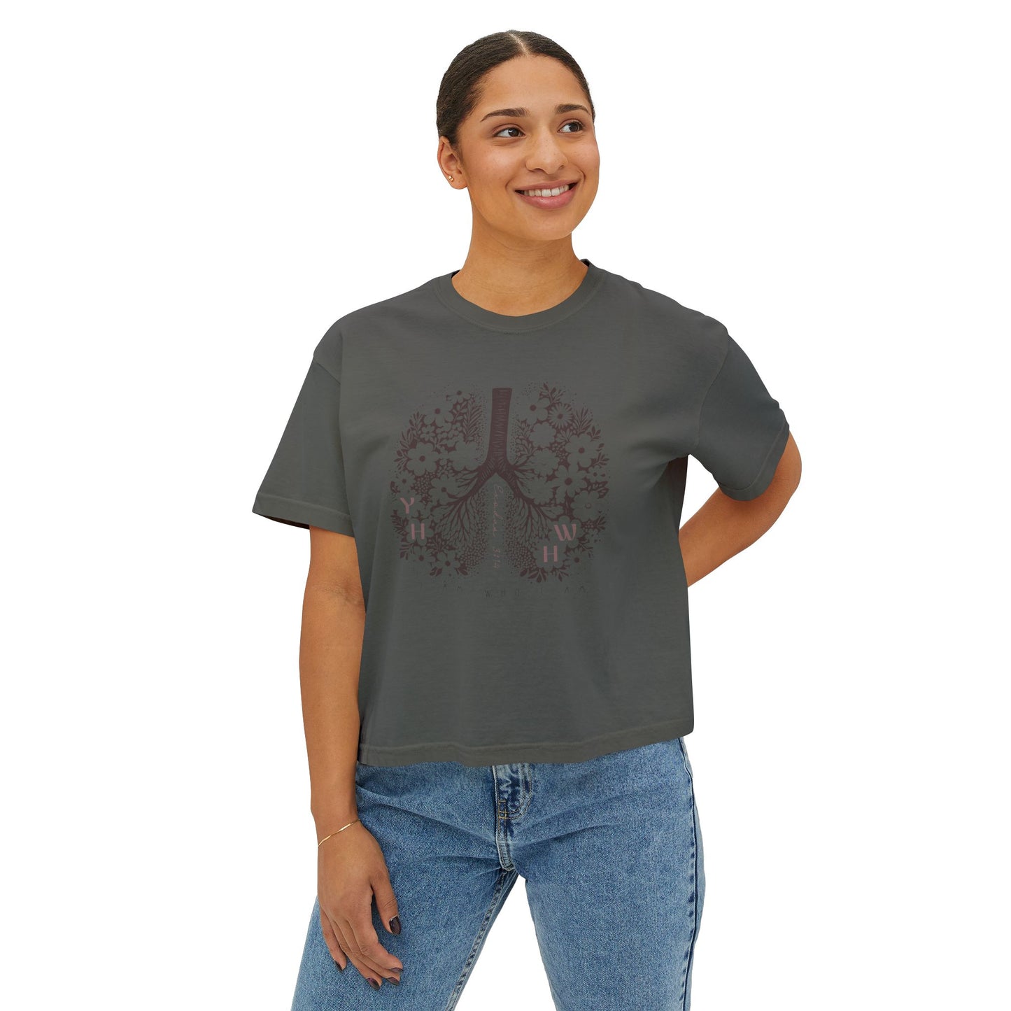 Inhale Exhale YHWH Boxy Crop Tee