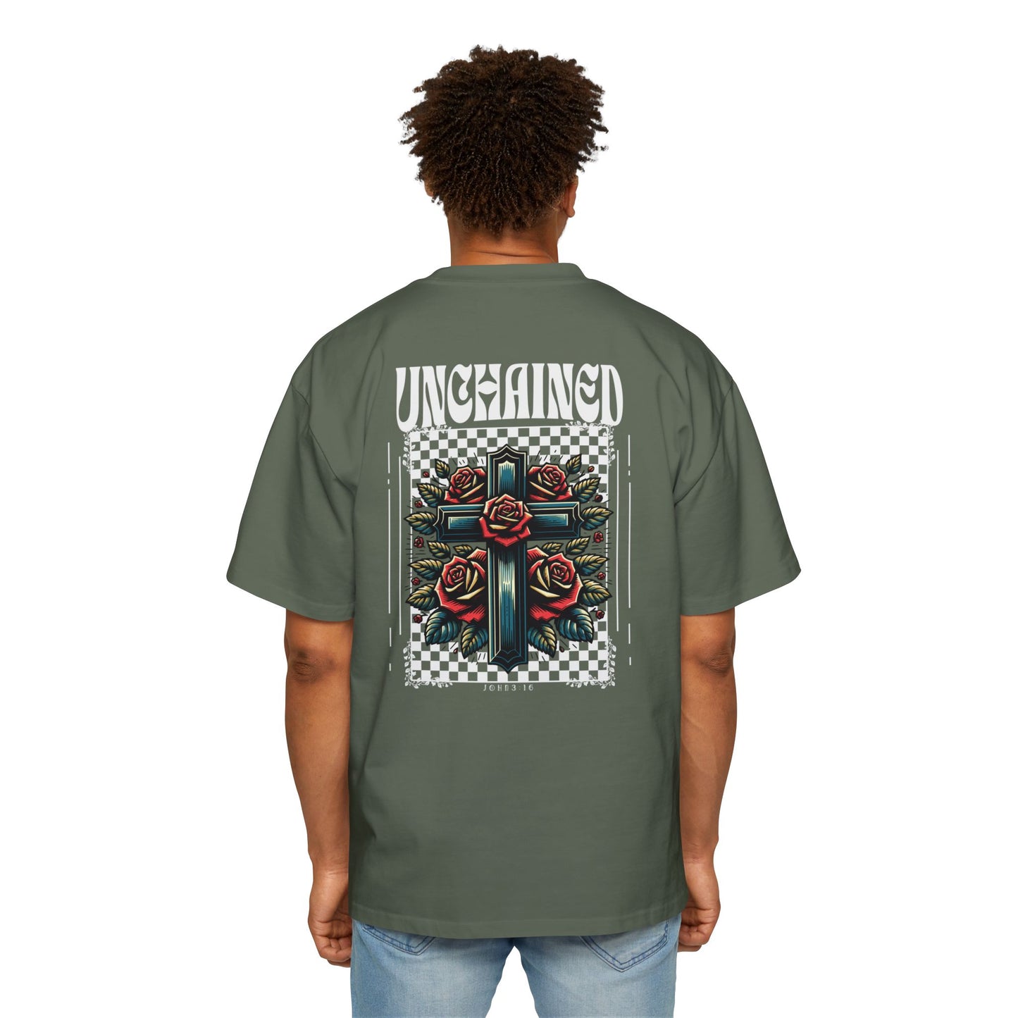 Unchained White Lettering Oversized Heavy Tee