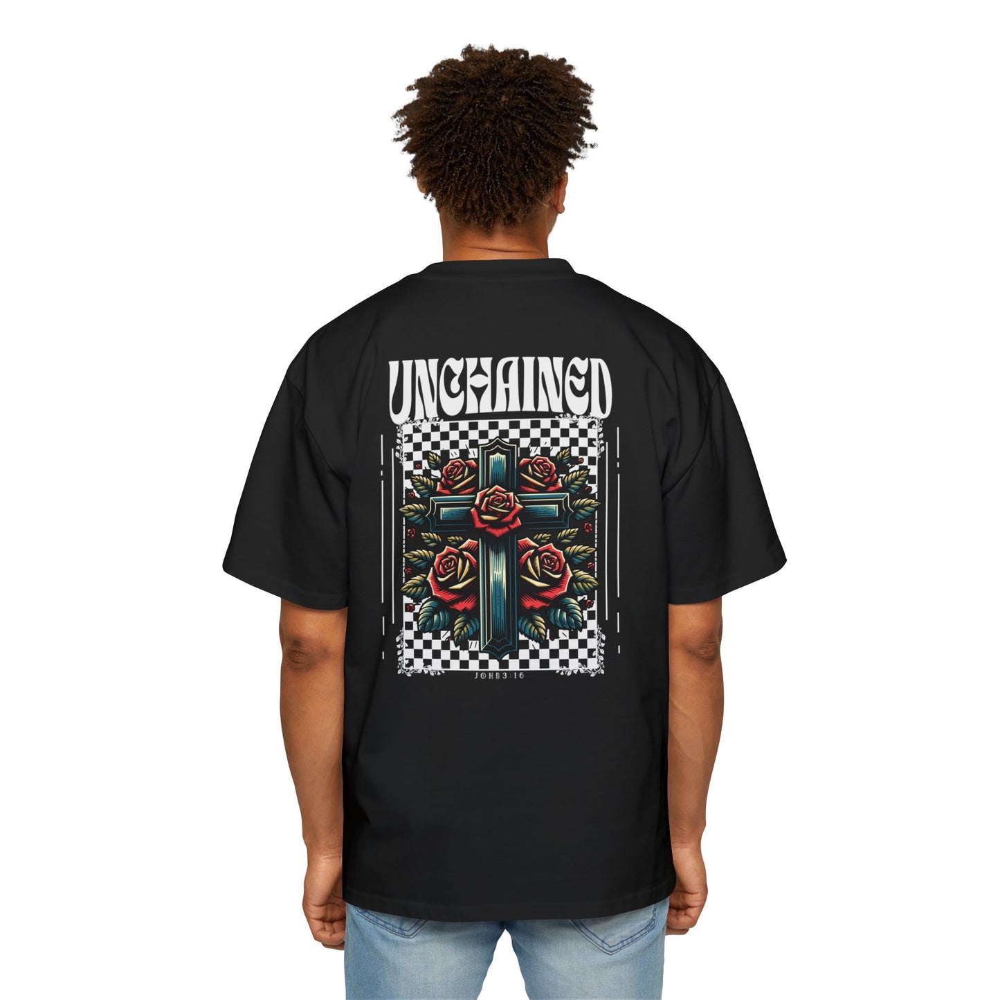 Unchained White Lettering Oversized Heavy Tee
