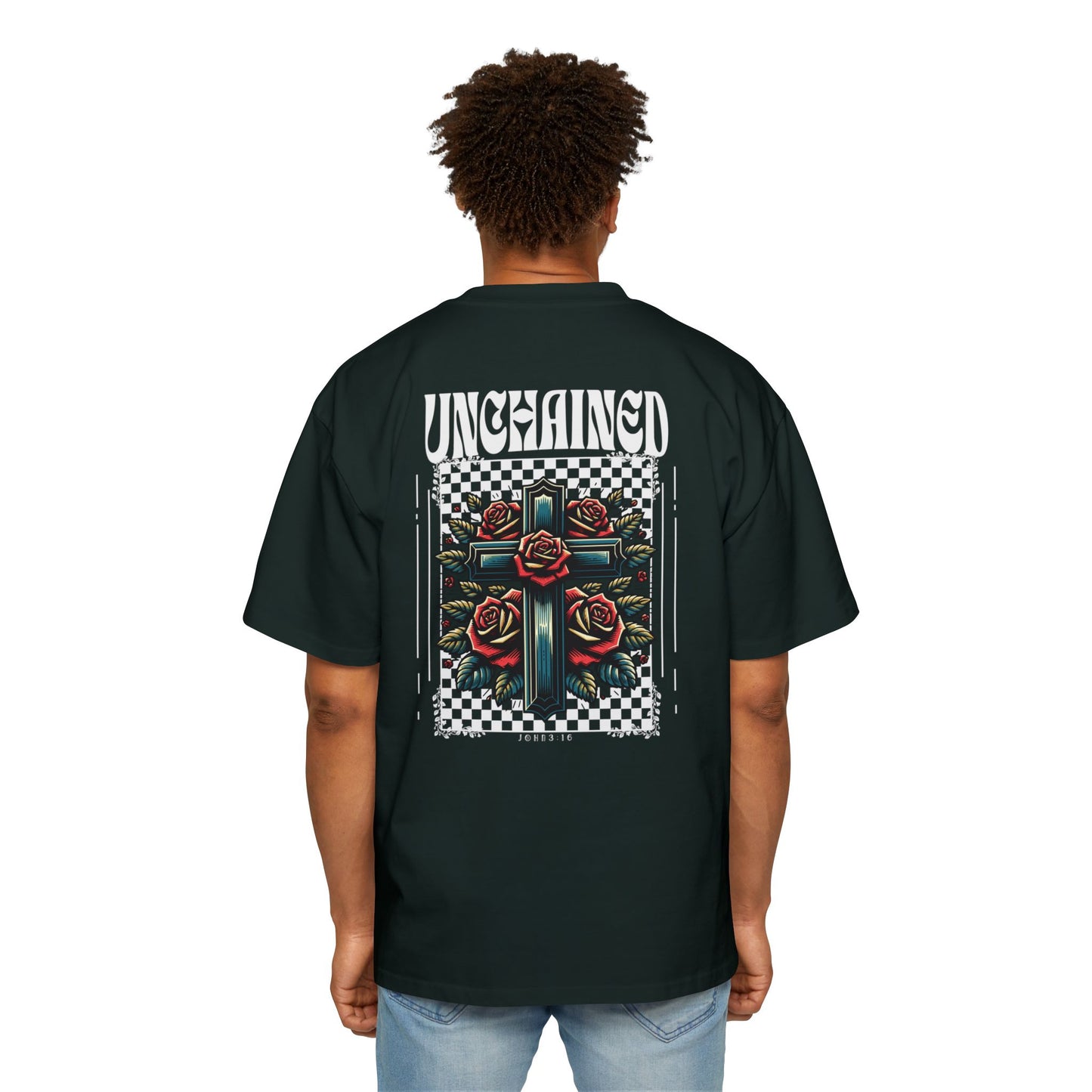 Unchained White Lettering Oversized Heavy Tee
