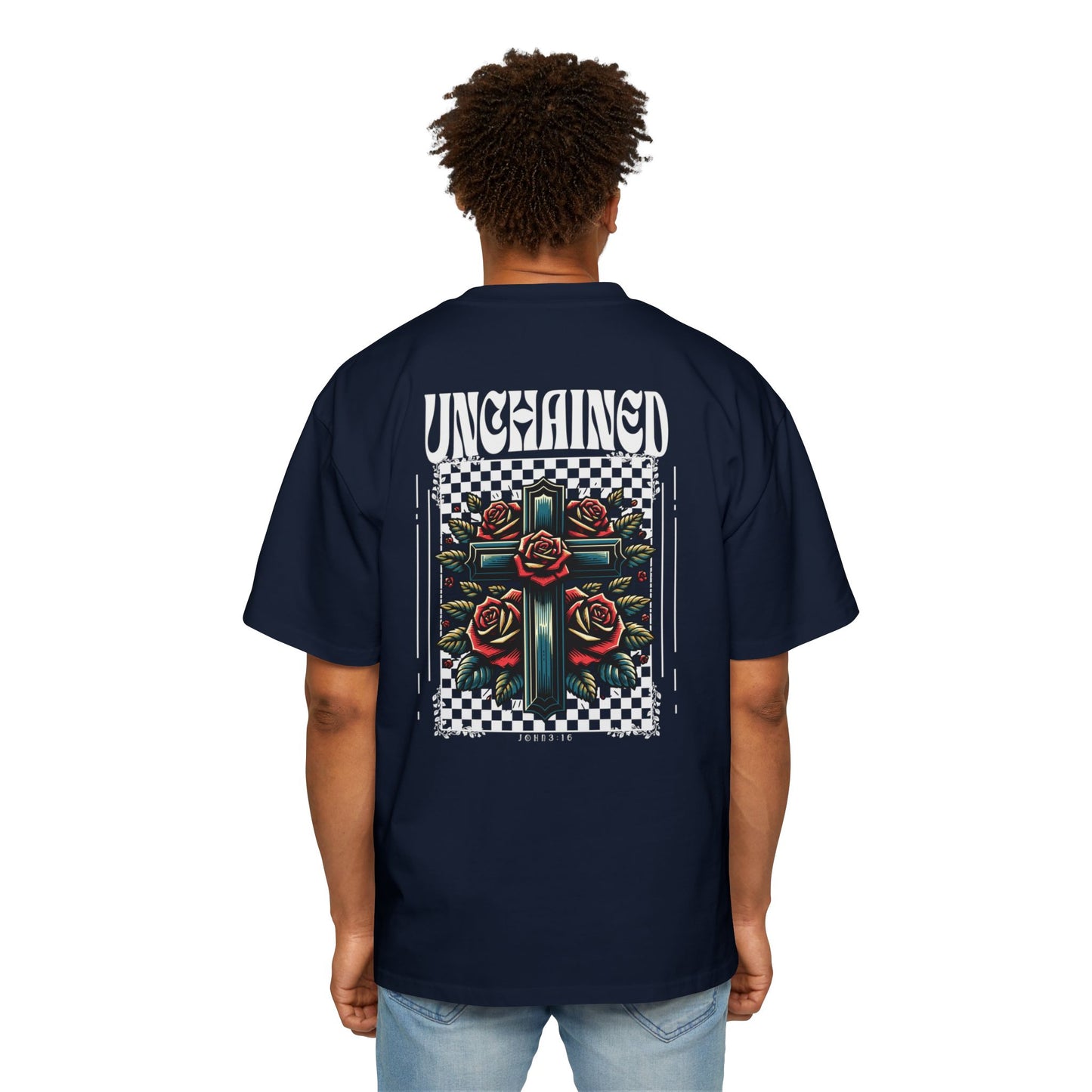 Unchained White Lettering Oversized Heavy Tee